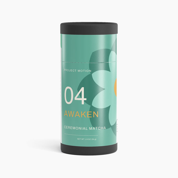 Project Motion AWAKEN ceremonial matcha powder packaging