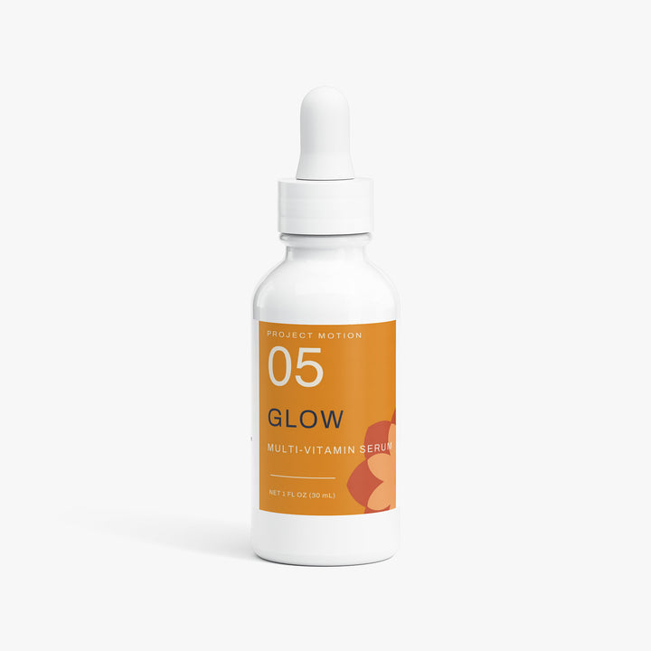 Project Motion GLOW face serum packaging