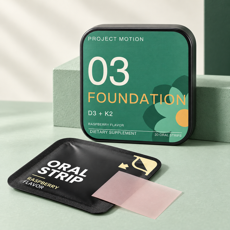 Project Motion FOUNDATION Vitamin D3 + K2 oral strips