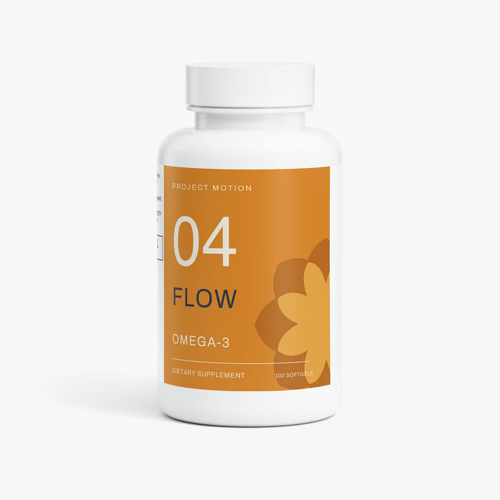 Project Motion FLOW omega-3 softgels packaging
